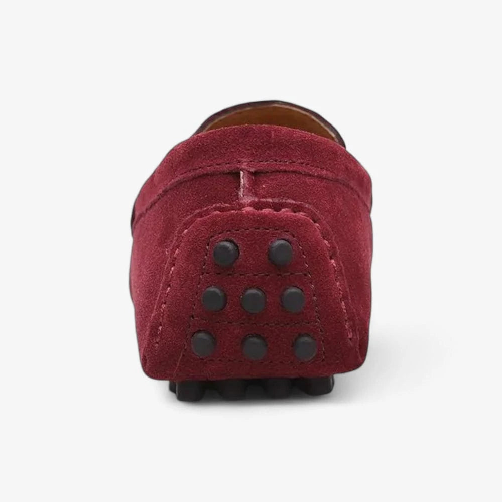 AtelierMocassin Mocassins Homme en Daim Bordeaux Souple