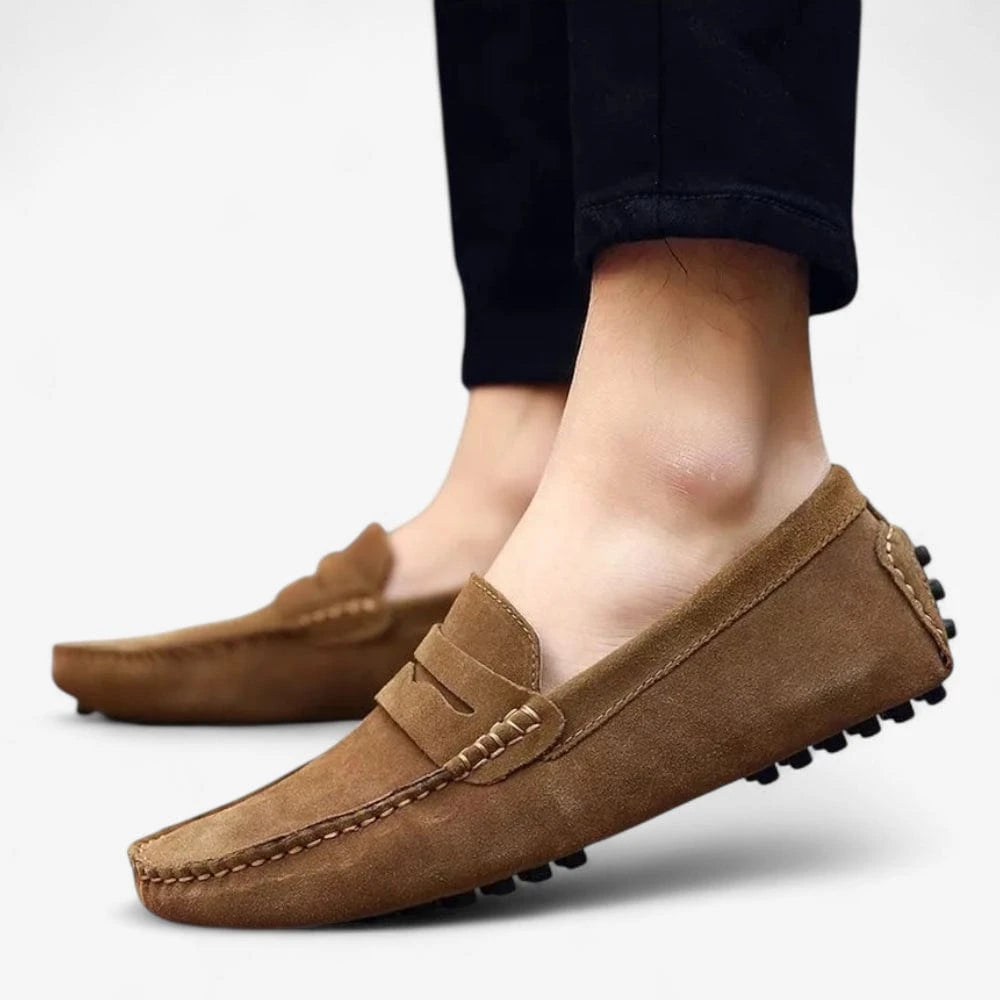 AtelierMocassin Mocassins Homme en Daim Marron Souple