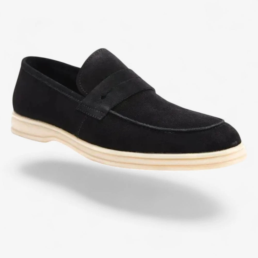 AtelierMocassin Mocassins Homme en Daim Noir Penny Loafer
