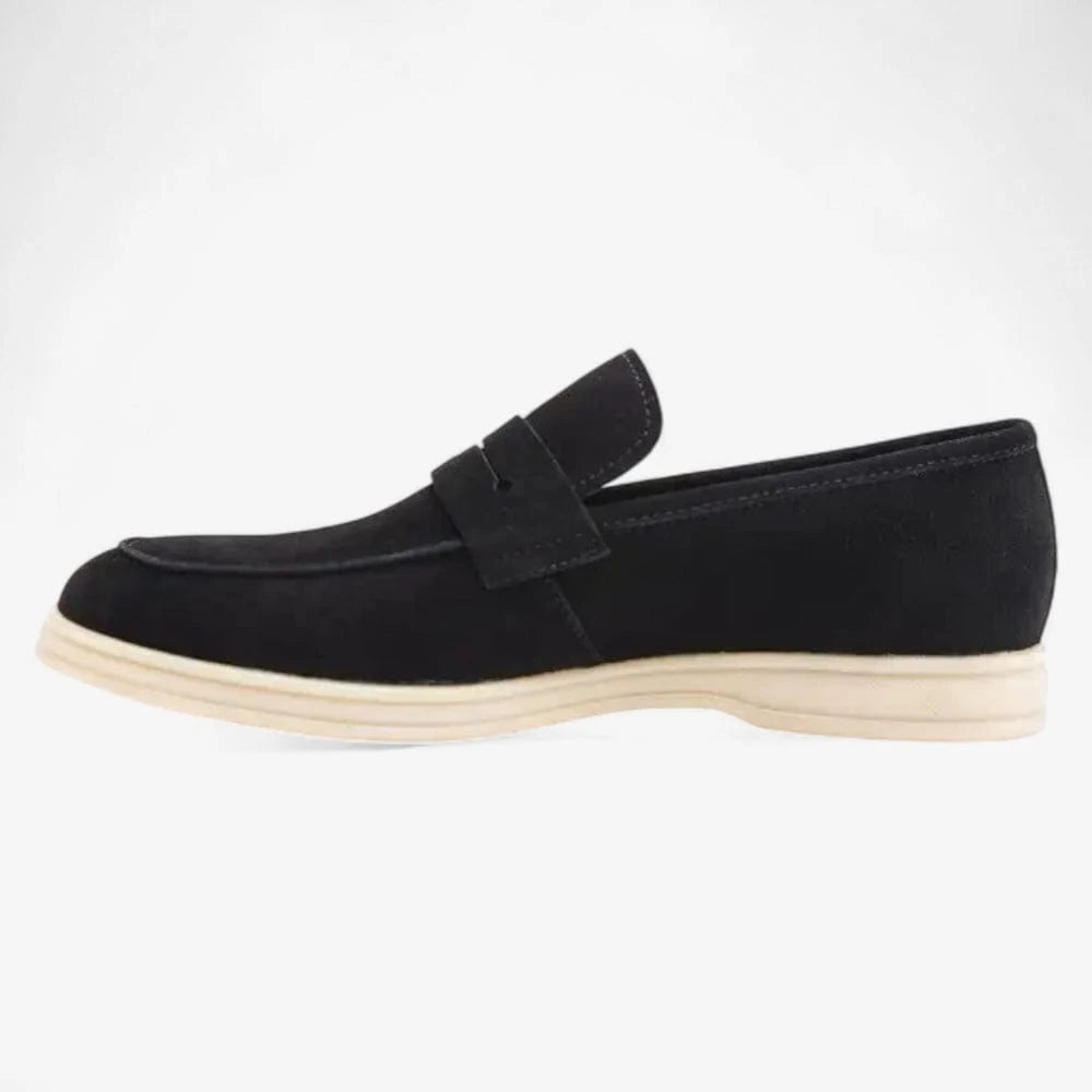 AtelierMocassin Mocassins Homme en Daim Noir Penny Loafer