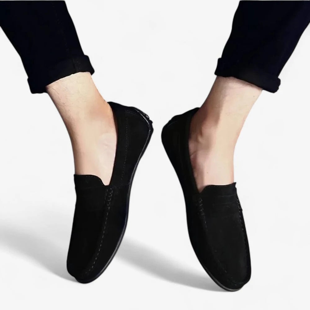 AtelierMocassin Mocassins Homme en Daim Noir Souple