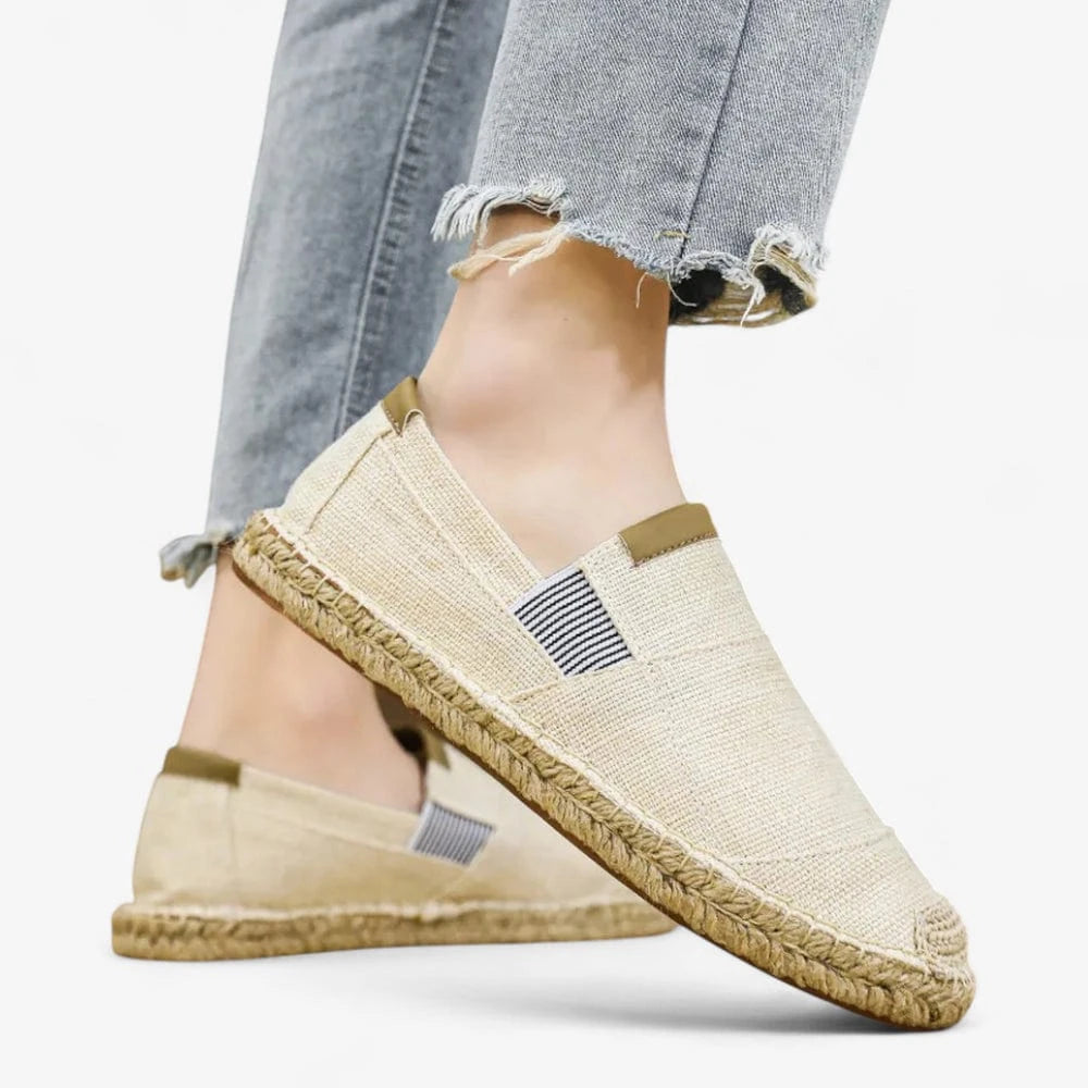 AtelierMocassin Mocassins Homme en Toile Beige – Style estival chic