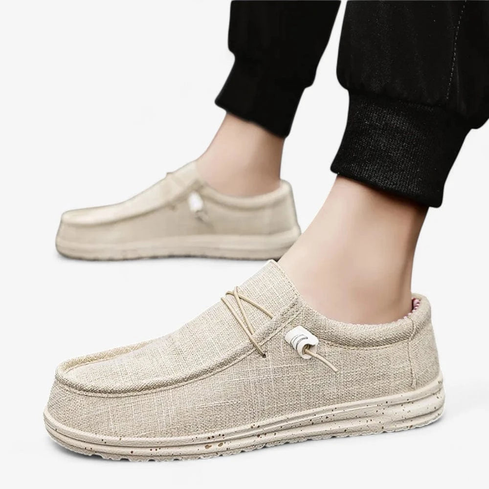 AtelierMocassin Mocassins Homme en Toile Beige – Style Urbain