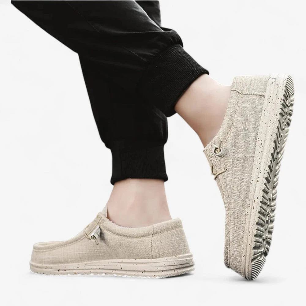 AtelierMocassin Mocassins Homme en Toile Beige – Style Urbain