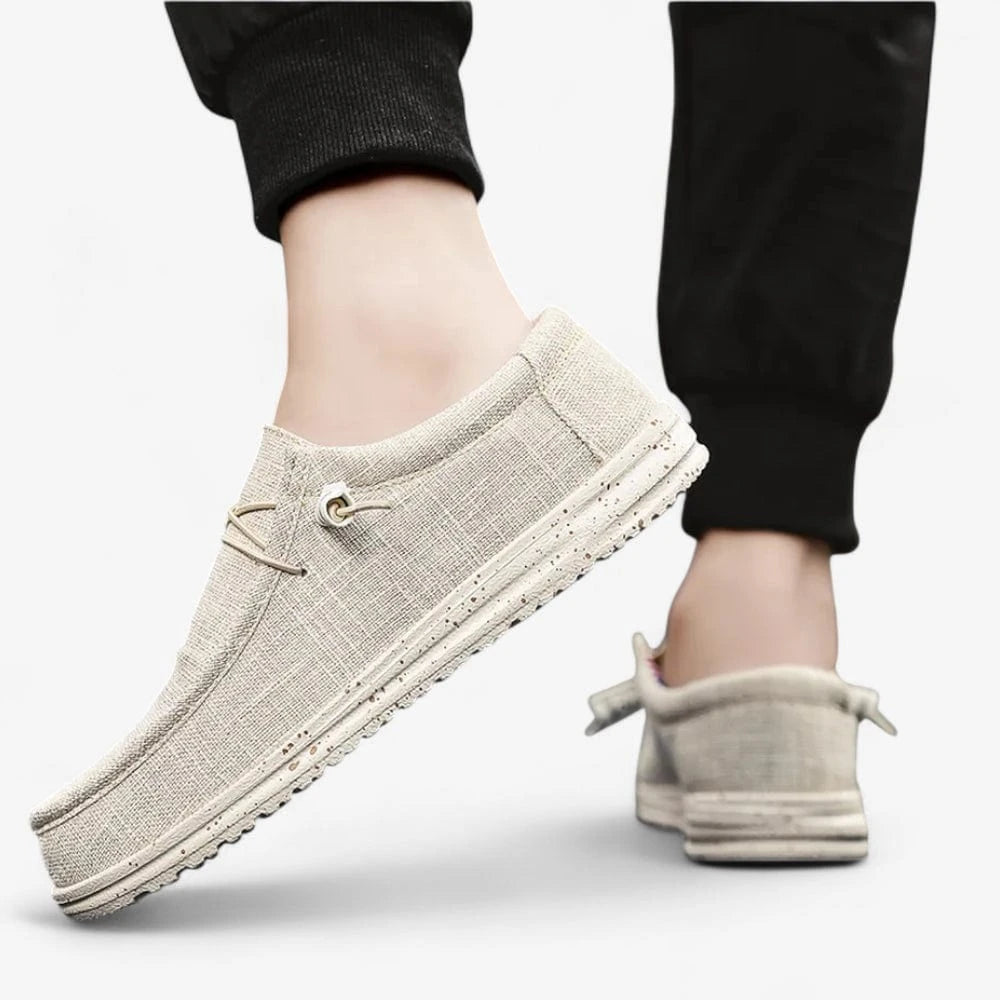 AtelierMocassin Mocassins Homme en Toile Beige – Style Urbain