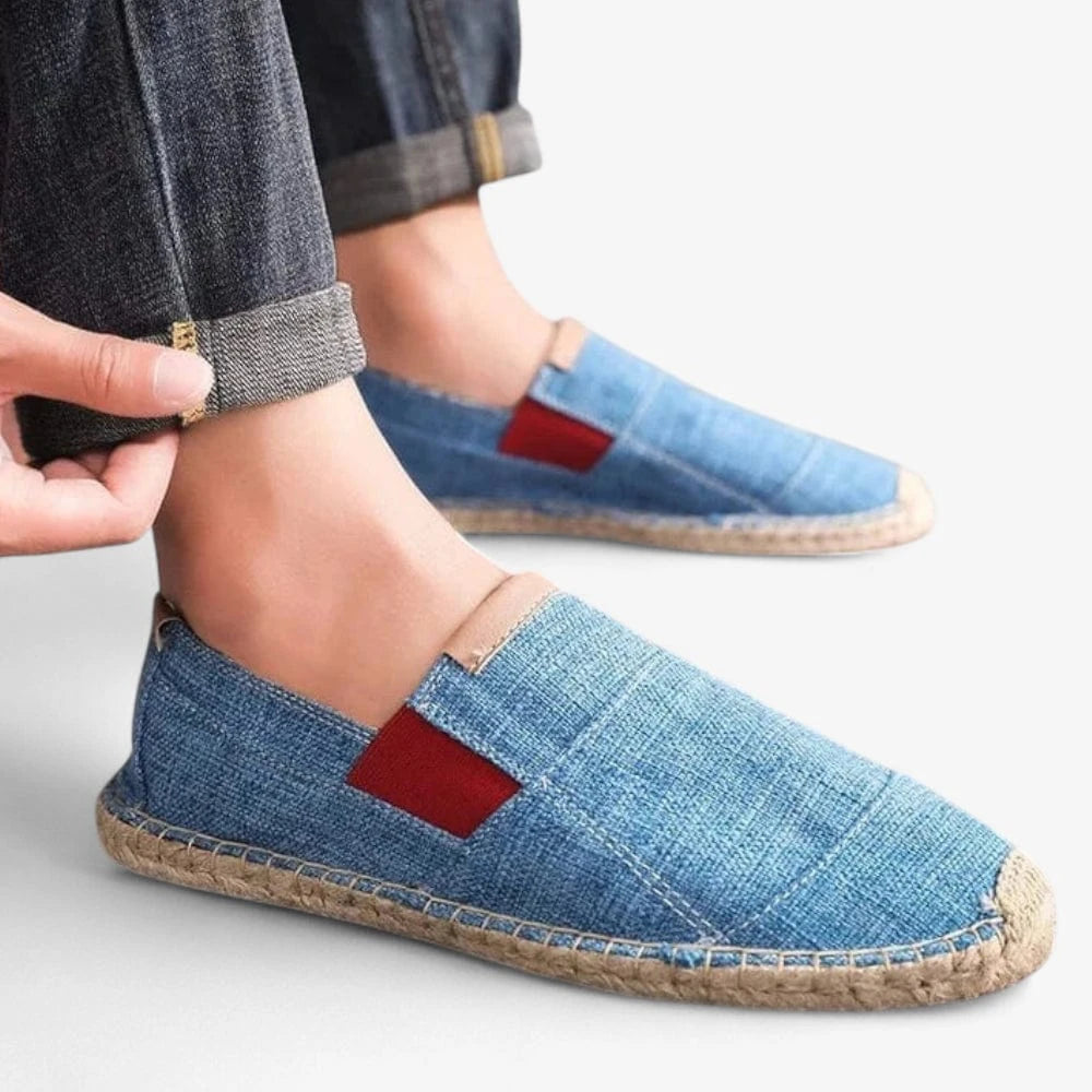 AtelierMocassin Mocassins Homme en Toile Bleu Marine – Style estival chic