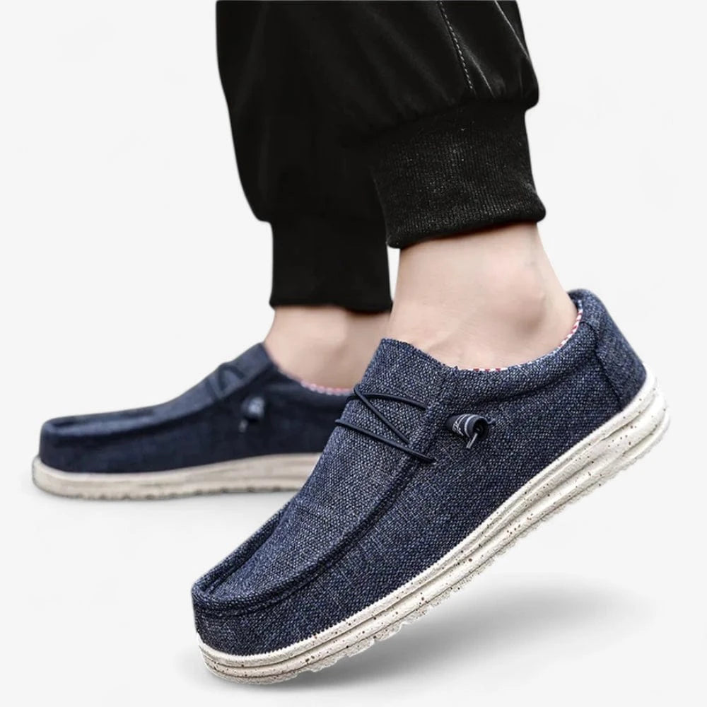 AtelierMocassin Mocassins Homme en Toile Bleu Marine – Style Urbain