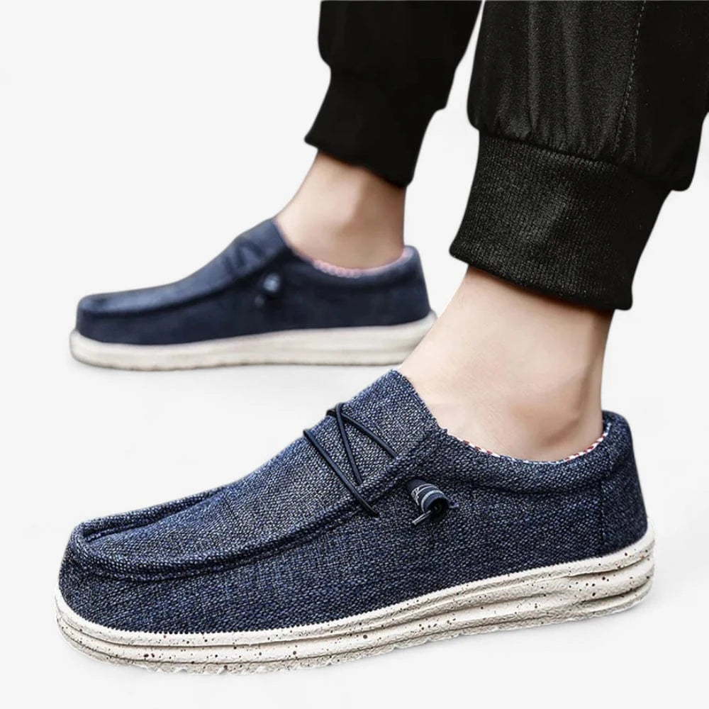 AtelierMocassin Mocassins Homme en Toile Bleu Marine – Style Urbain