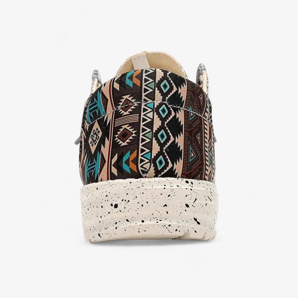 AtelierMocassin Mocassins Homme en Toile Noir à Motifs