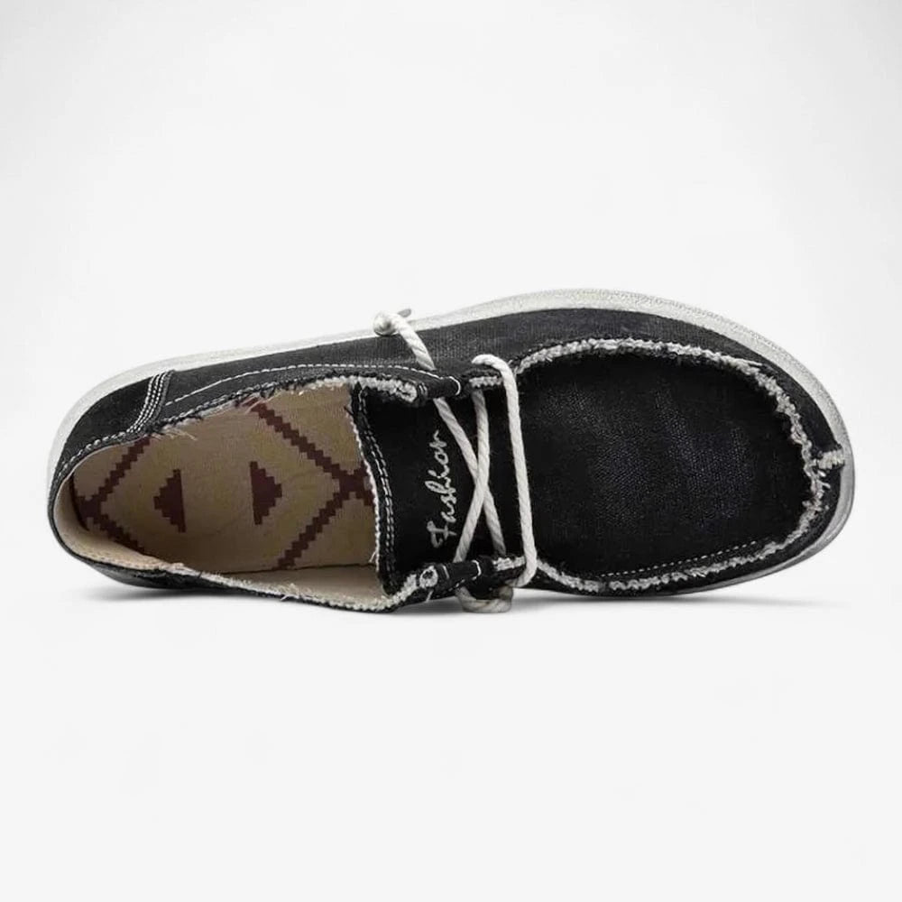 AtelierMocassin Mocassins Homme en Toile Noire Décontractés