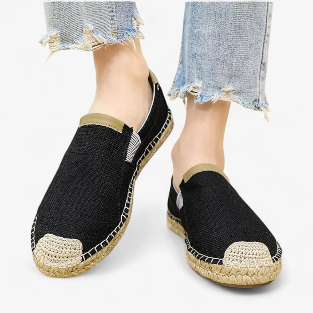 AtelierMocassin Mocassins Homme en Toile Noire – Style estival chic