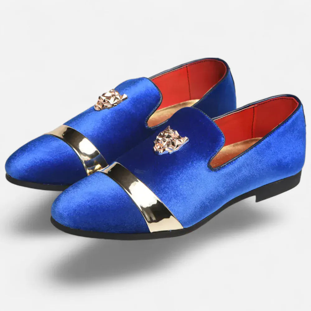 AtelierMocassin Mocassins Homme en Velours Bleu Marine