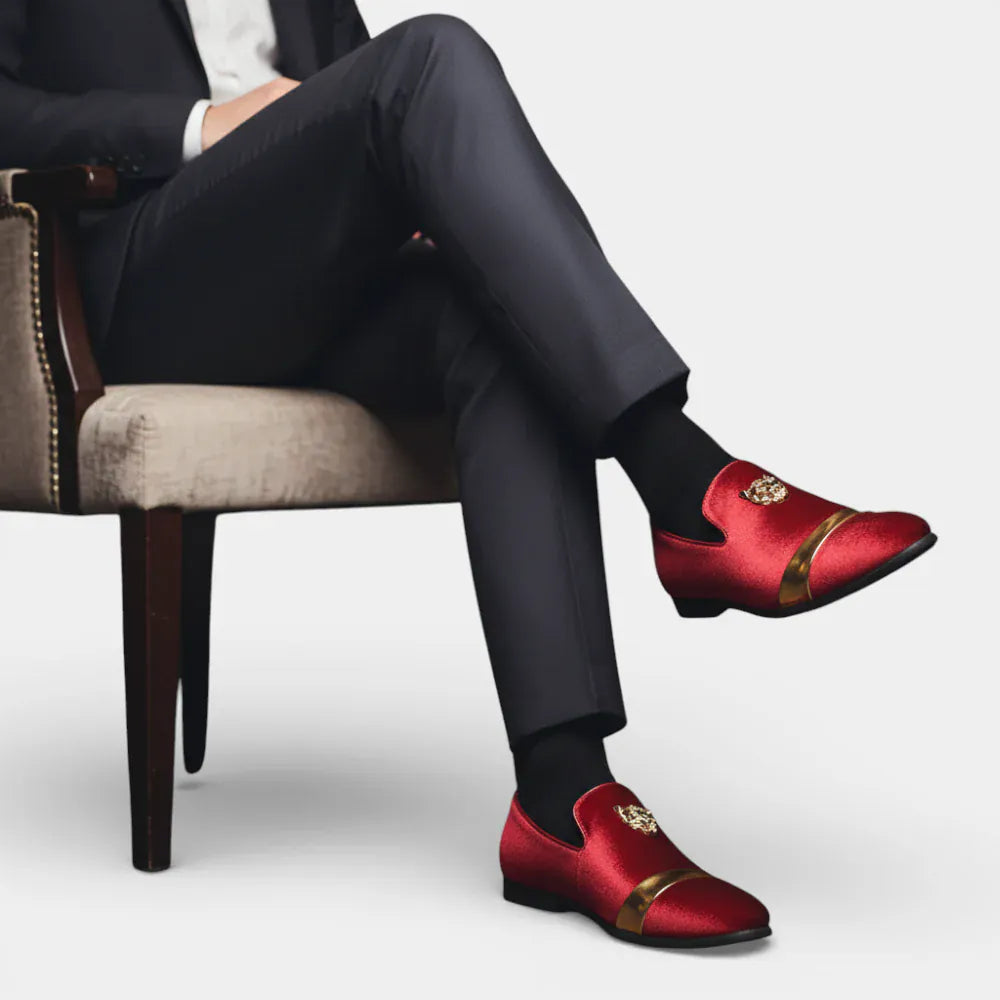 AtelierMocassin Mocassins Homme en Velours Bordeaux