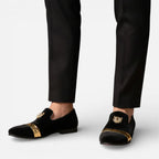 AtelierMocassin Mocassins Homme en Velours Noir