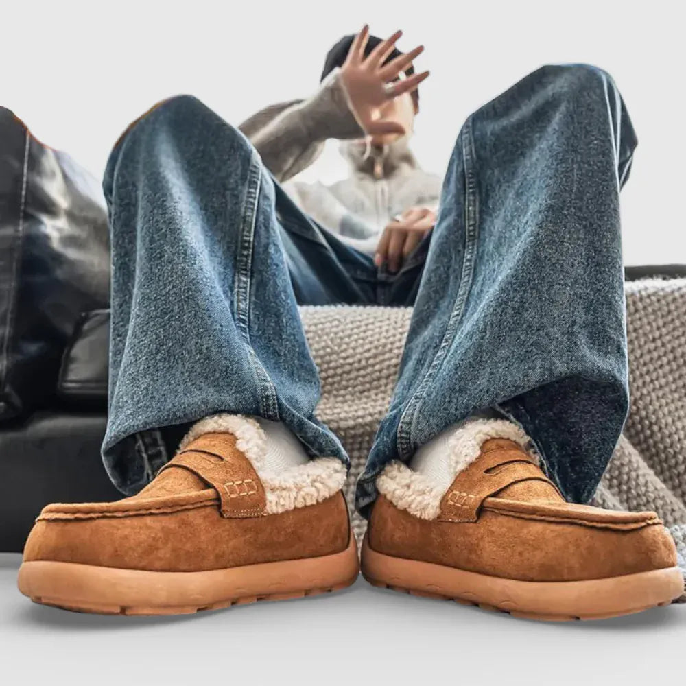 AtelierMocassin Mocassins Homme Hiver Marron de Conduite Slip-On