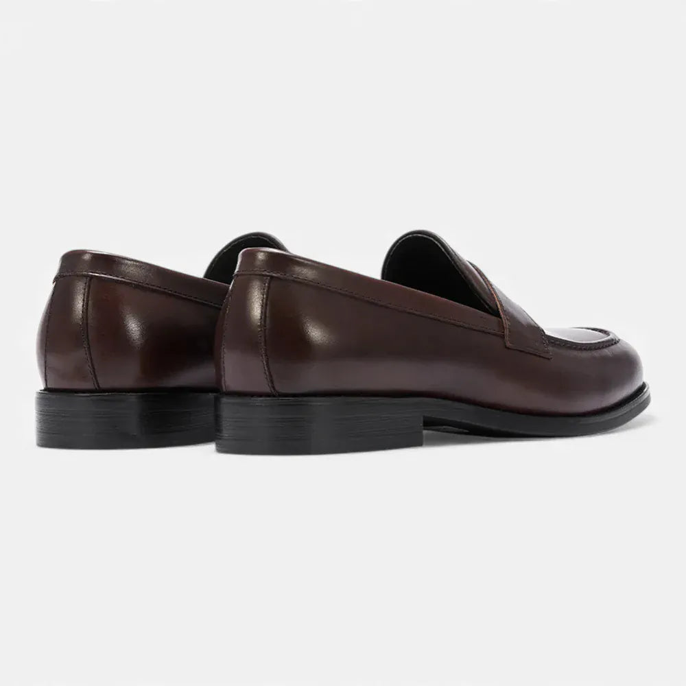 AtelierMocassin Mocassins Homme Penny Loafer en Cuir de Vache Marron
