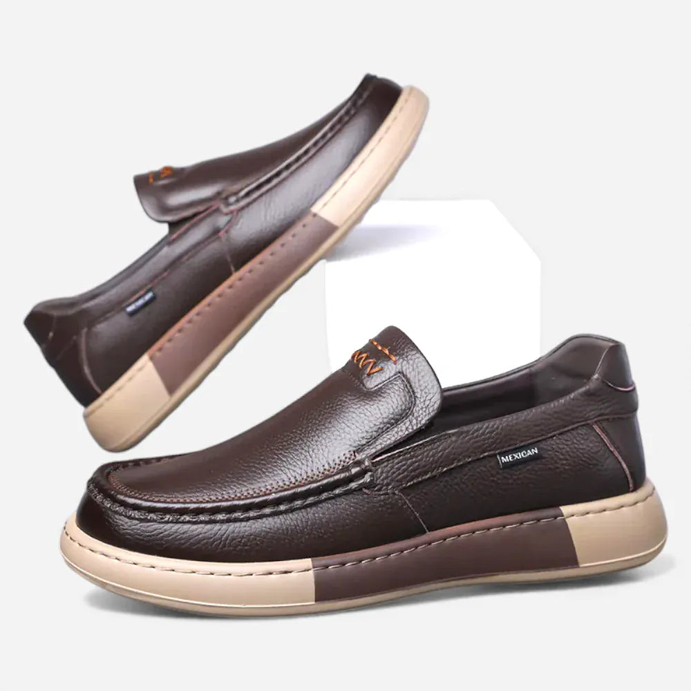 AtelierMocassin Mocassins Homme Slip-On en Cuir Marron Souple