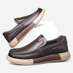 AtelierMocassin Mocassins Homme Slip-On en Cuir Marron Souple