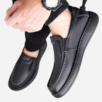 AtelierMocassin Mocassins Homme Slip-On en Cuir Noir Souple