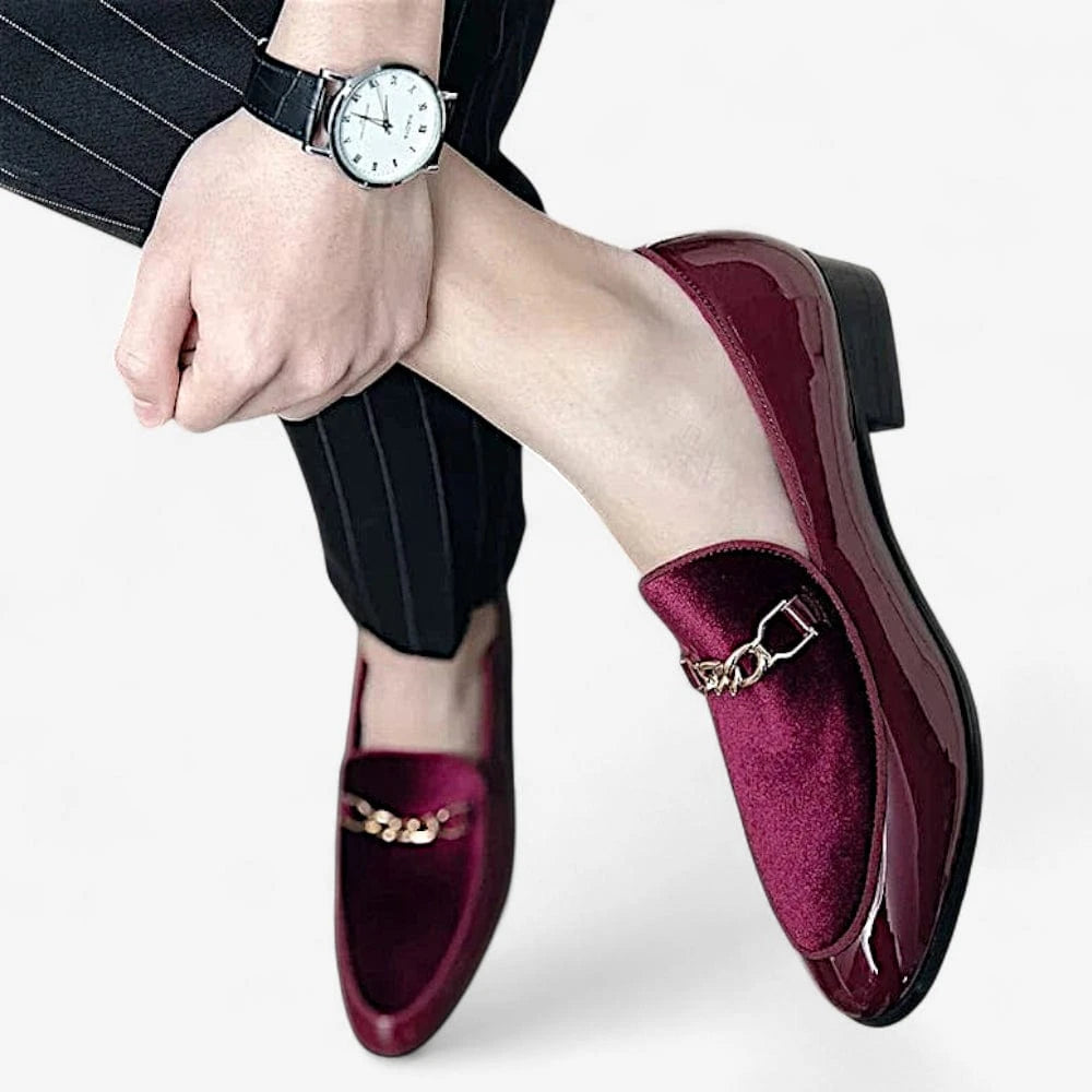 AtelierMocassin Mocassins Homme Vernis en Daim Bordeaux