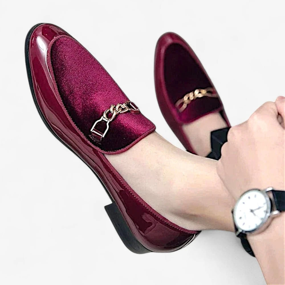 AtelierMocassin Mocassins Homme Vernis en Daim Bordeaux