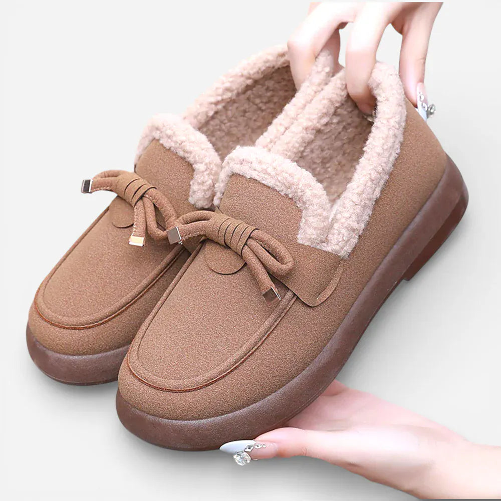 AtelierMocassin Mocassins Marron Clair Femme Hiver Slip-On