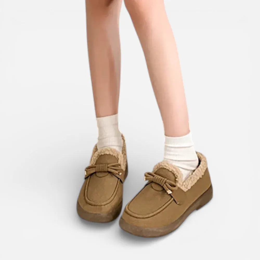 AtelierMocassin Mocassins Marron Clair Femme Hiver Slip-On