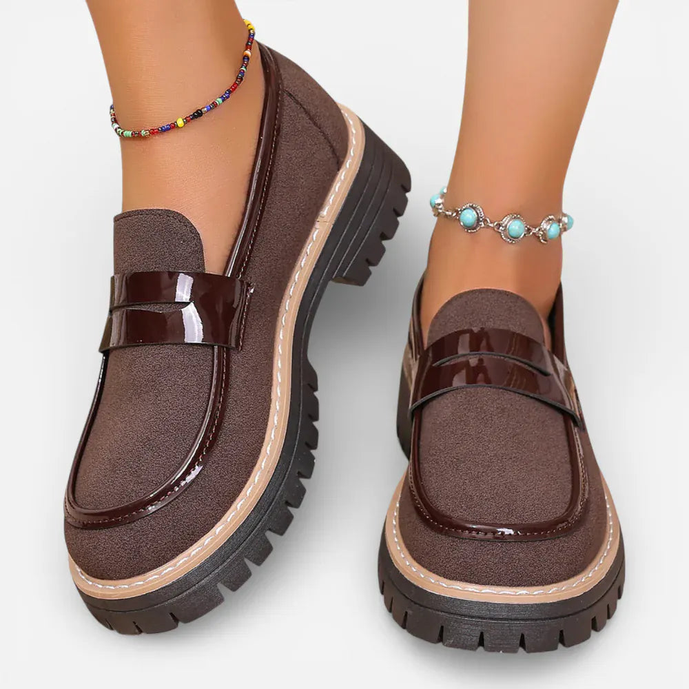 AtelierMocassin Mocassins Marron Femme Plateforme Penny Loafer