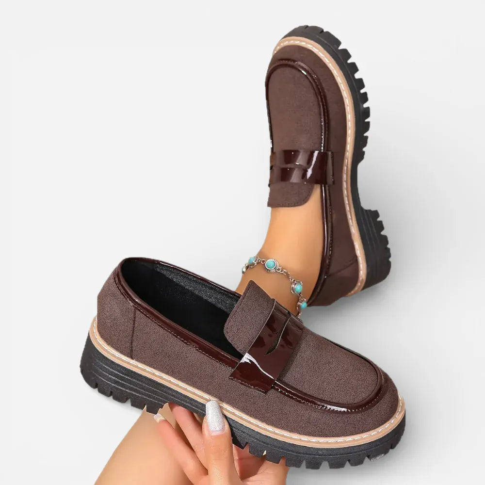AtelierMocassin Mocassins Marron Femme Plateforme Penny Loafer