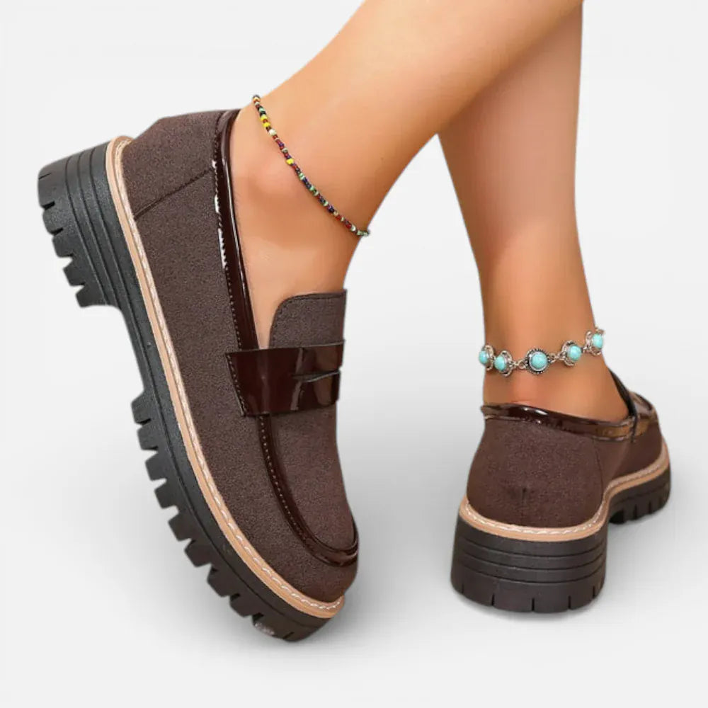 AtelierMocassin Mocassins Marron Femme Plateforme Penny Loafer