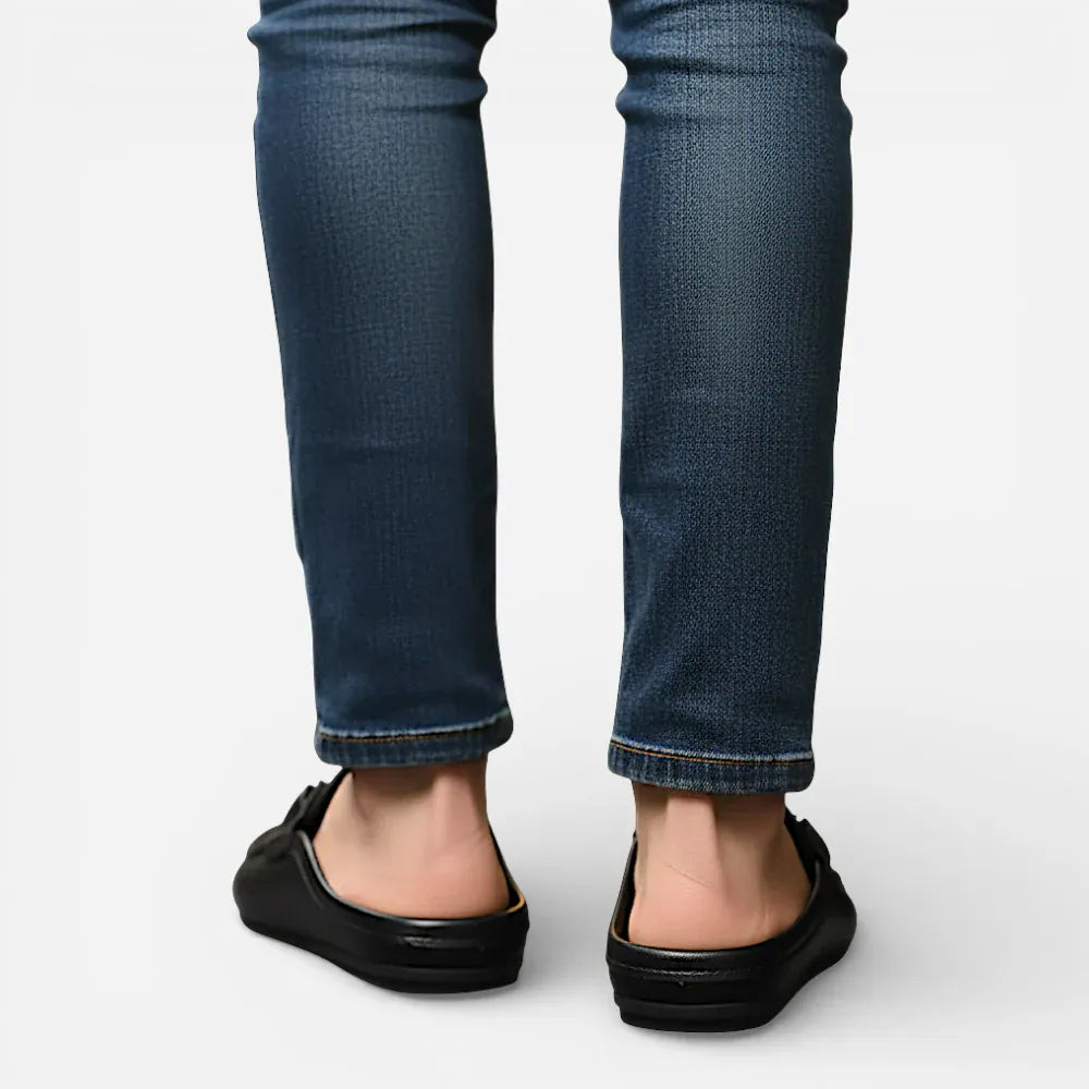 AtelierMocassin Mocassins Ouverts Homme en Cuir Noir