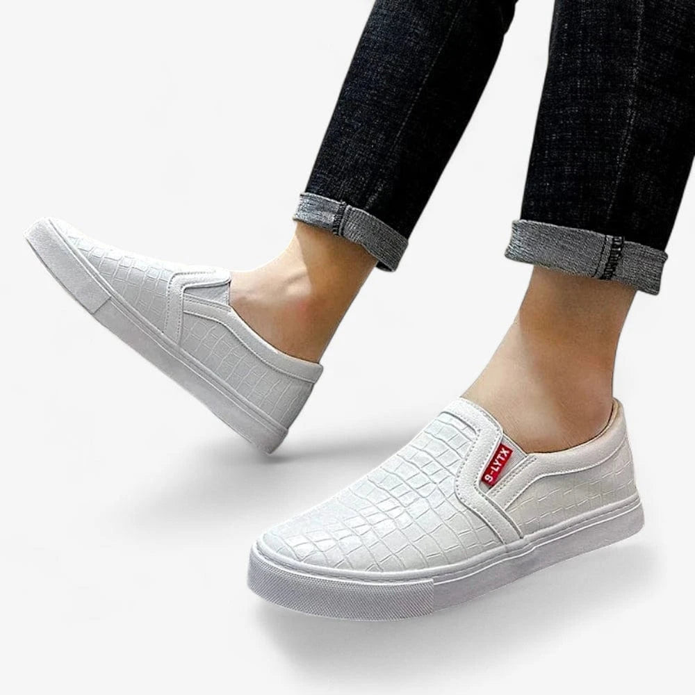 AtelierMocassin Mocassins Plats Homme en Cuir Blanc