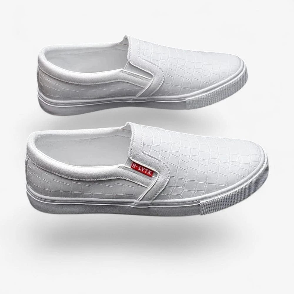 AtelierMocassin Mocassins Plats Homme en Cuir Blanc