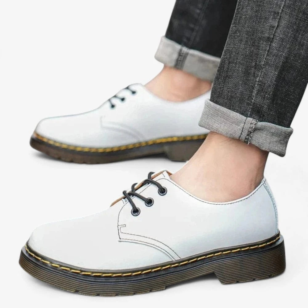 AtelierMocassin Mocassins Unisexe en Cuir Blanc Plateforme