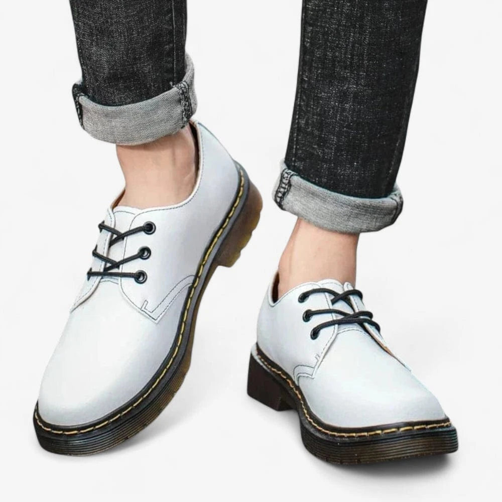 AtelierMocassin Mocassins Unisexe en Cuir Blanc Plateforme