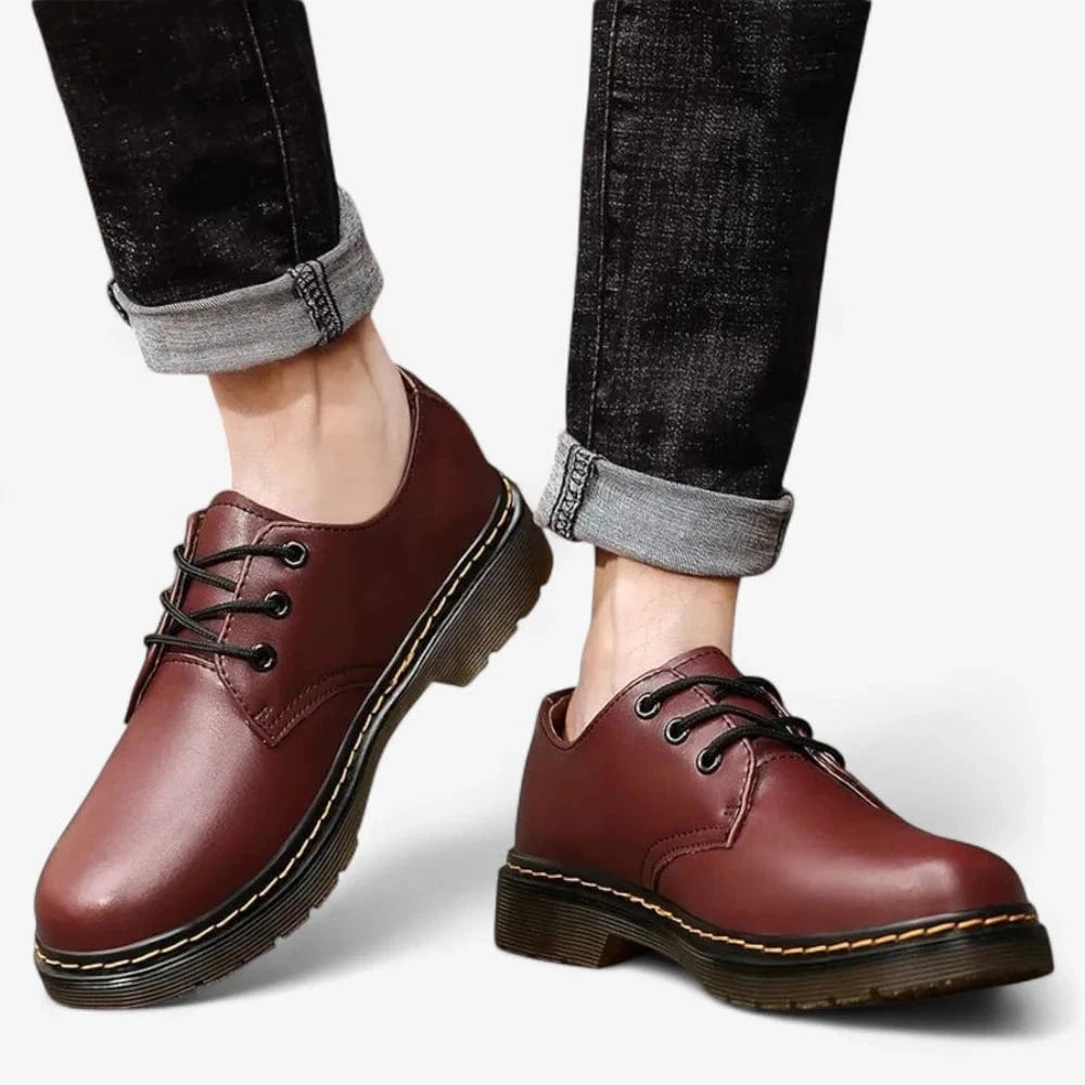 AtelierMocassin Mocassins Unisexe en Cuir Bordeaux Plateforme