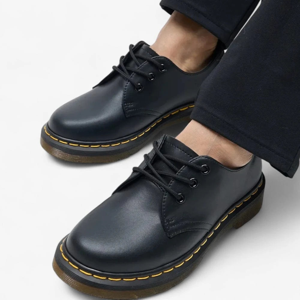 AtelierMocassin Mocassins Unisexe en Cuir Noir Plateforme