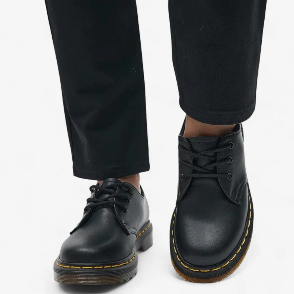 AtelierMocassin Mocassins Unisexe en Cuir Noir Plateforme