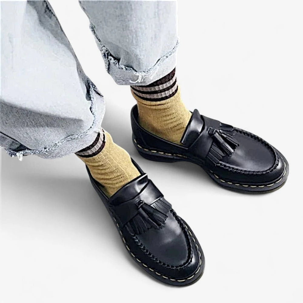 AtelierMocassin Mocassins Unisexe Noir à Gland