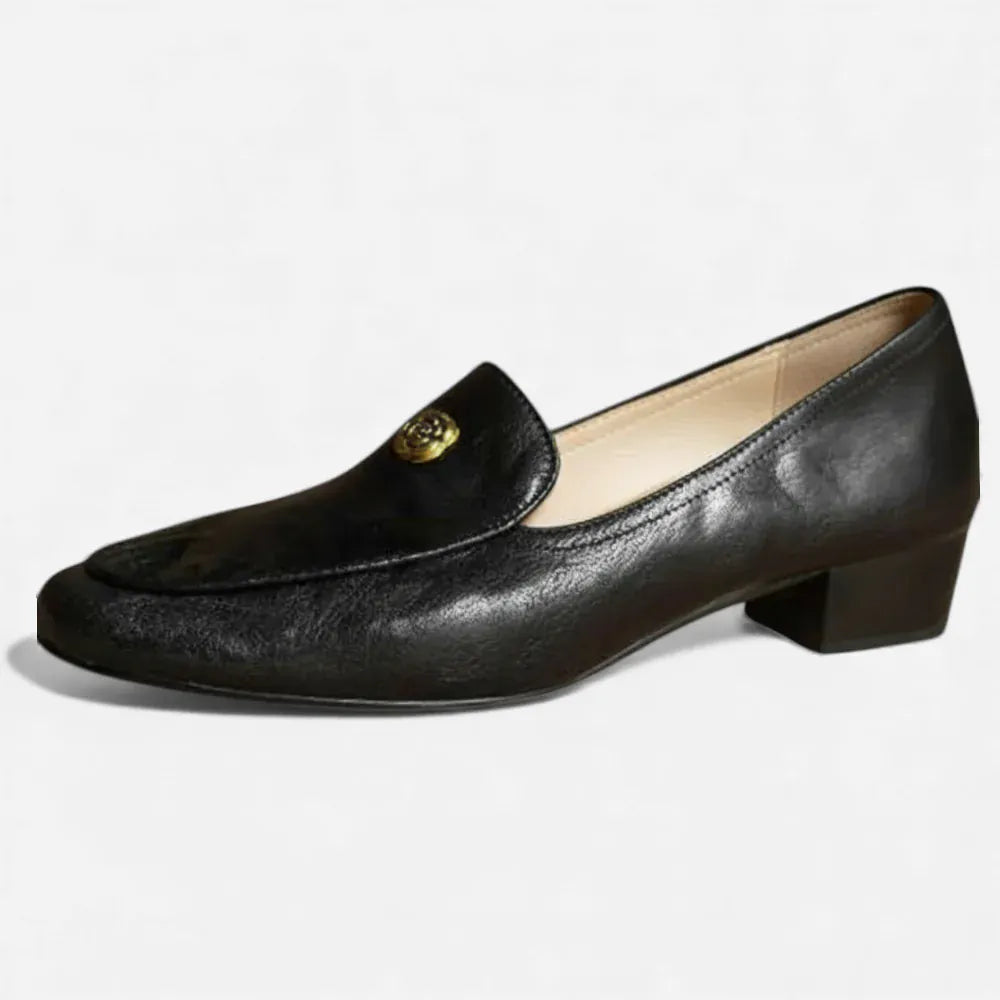 AtelierMocassin Noir / 33 Mocassins Femme Slip-On en Peau de Mouton Noire