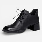 AtelierMocassin Noir / 34 Mocassins Femme en Cuir Noir Derby à Talon