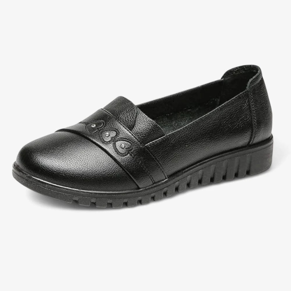 AtelierMocassin Noir / 35 Mocassins Femme Compensés en Cuir Noir