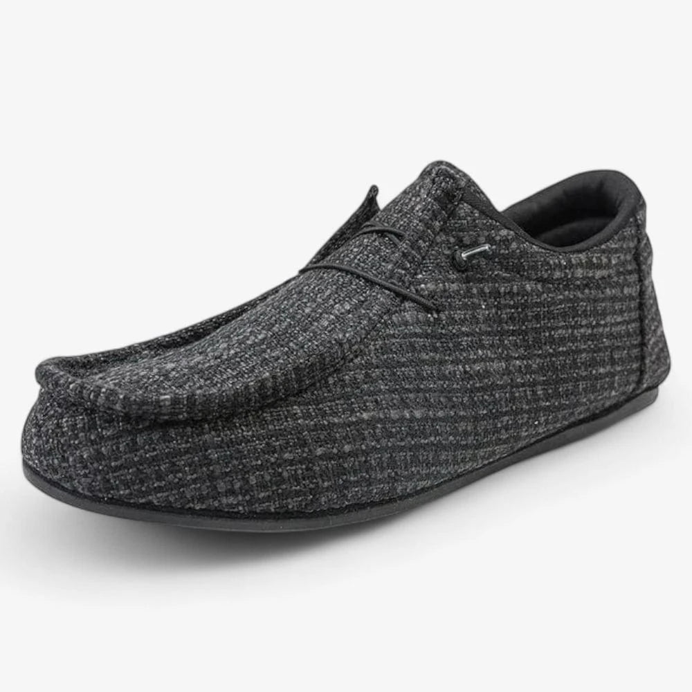 AtelierMocassin Noir / 36 Mocassin Femme en Toile Noir Style Décontracté