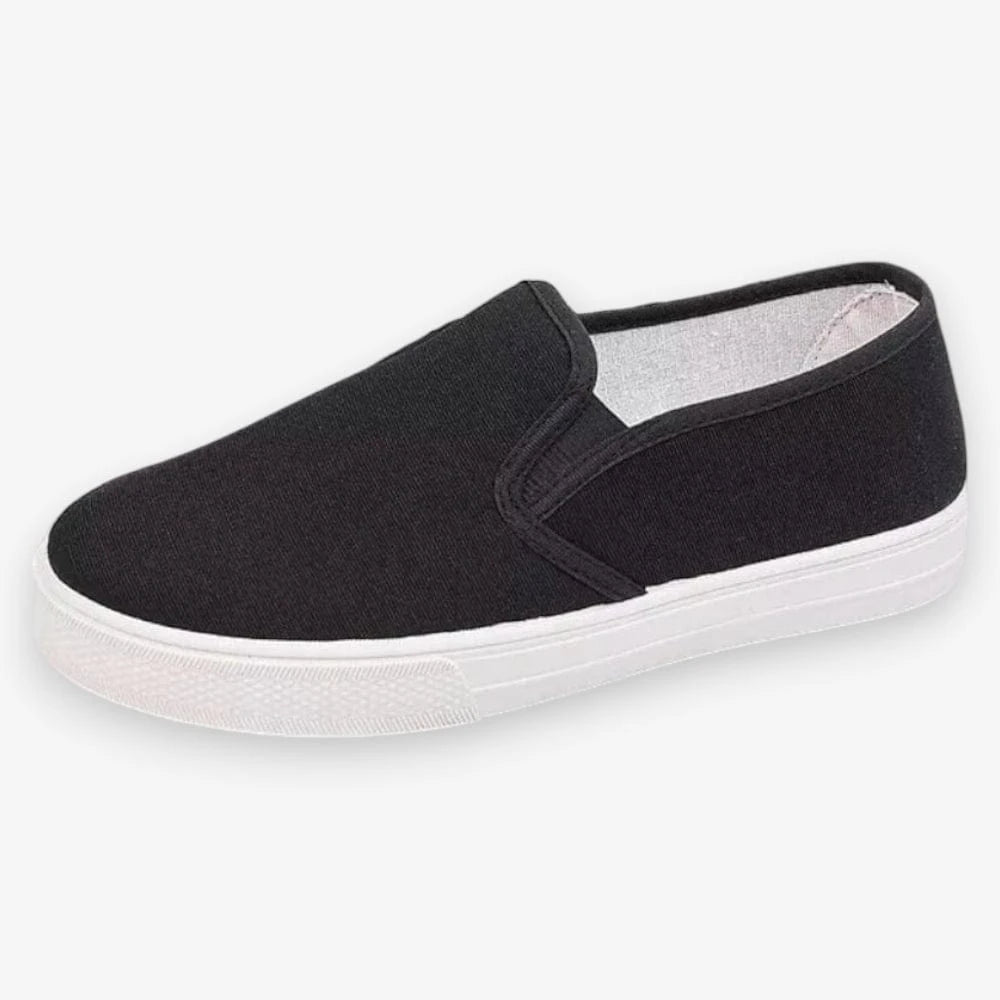 AtelierMocassin Noir / 36 Mocassins Femme en Toile Noir Antidérapant