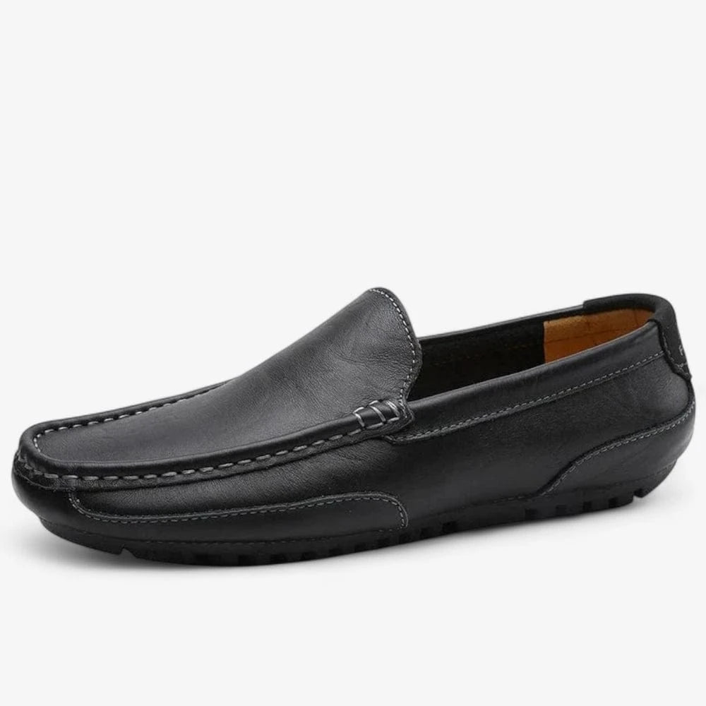 AtelierMocassin Noir / 37 Mocassins Homme en Cuir Noir Driver – Style et Confort