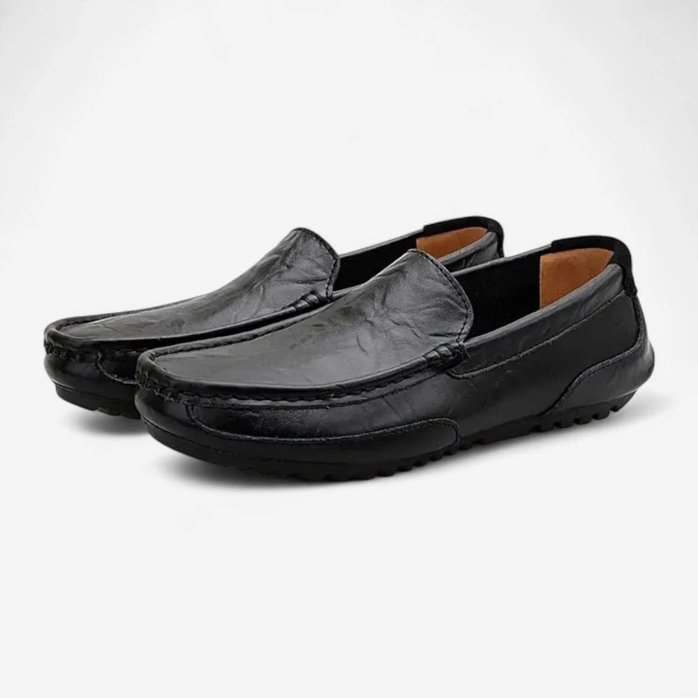 AtelierMocassin Noir / 37 Mocassins Homme Noir en Cuir – Élégants et Confortables