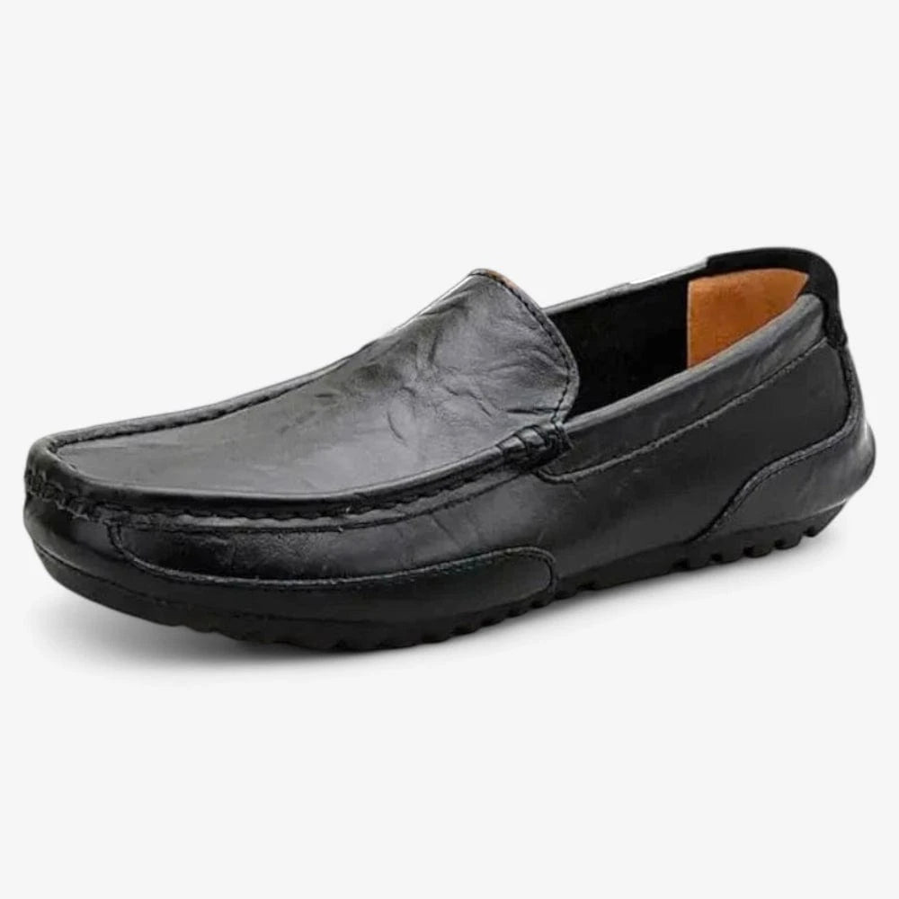 AtelierMocassin Noir / 37 Mocassins Homme Noir en Cuir – Élégants et Confortables