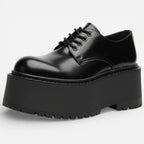 AtelierMocassin Noir / 38 Derby Homme en Cuir Noir Plateforme