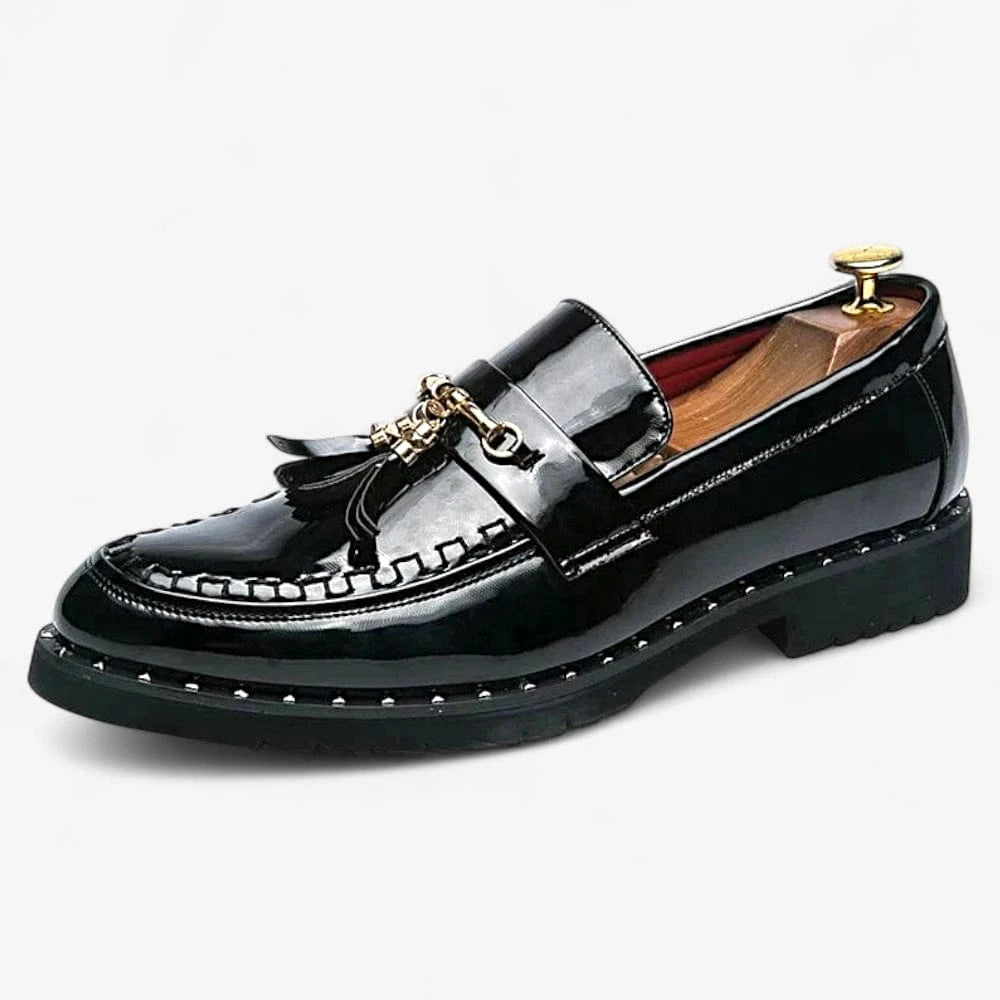 AtelierMocassin Noir / 38 Mocassins Homme en Cuir Noir à Gland