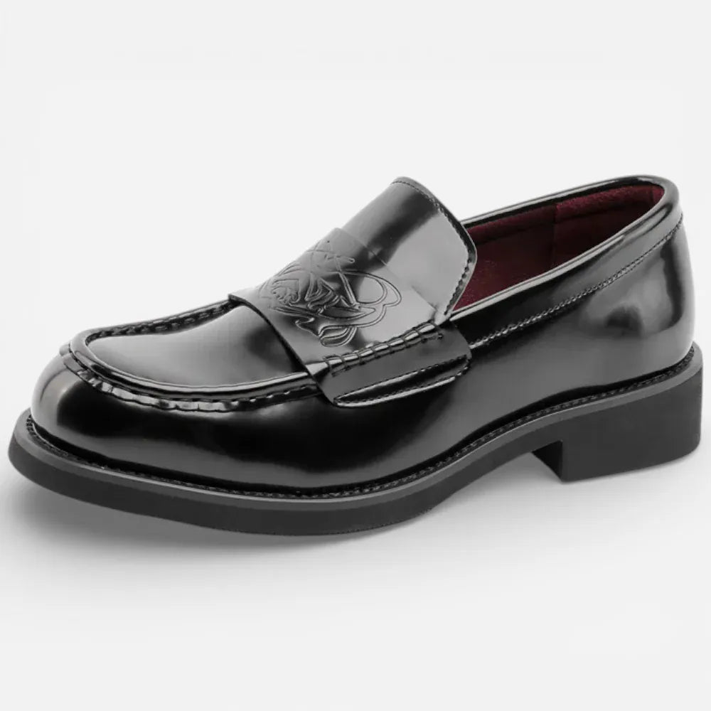 AtelierMocassin Noir / 38 Mocassins Homme en Cuir Noir Verni